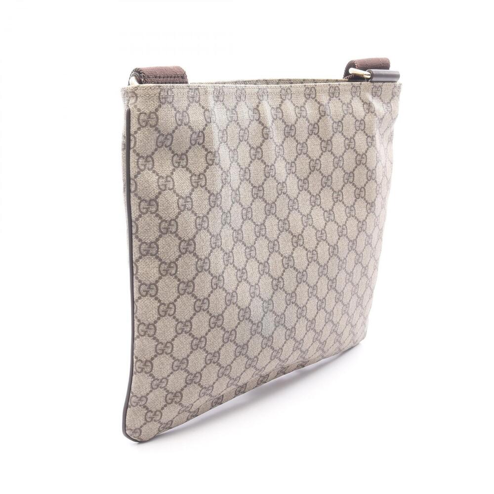 Gucci Bag Leather Supreme Beige Brown Canvas Shoulder GG Tan Brown
